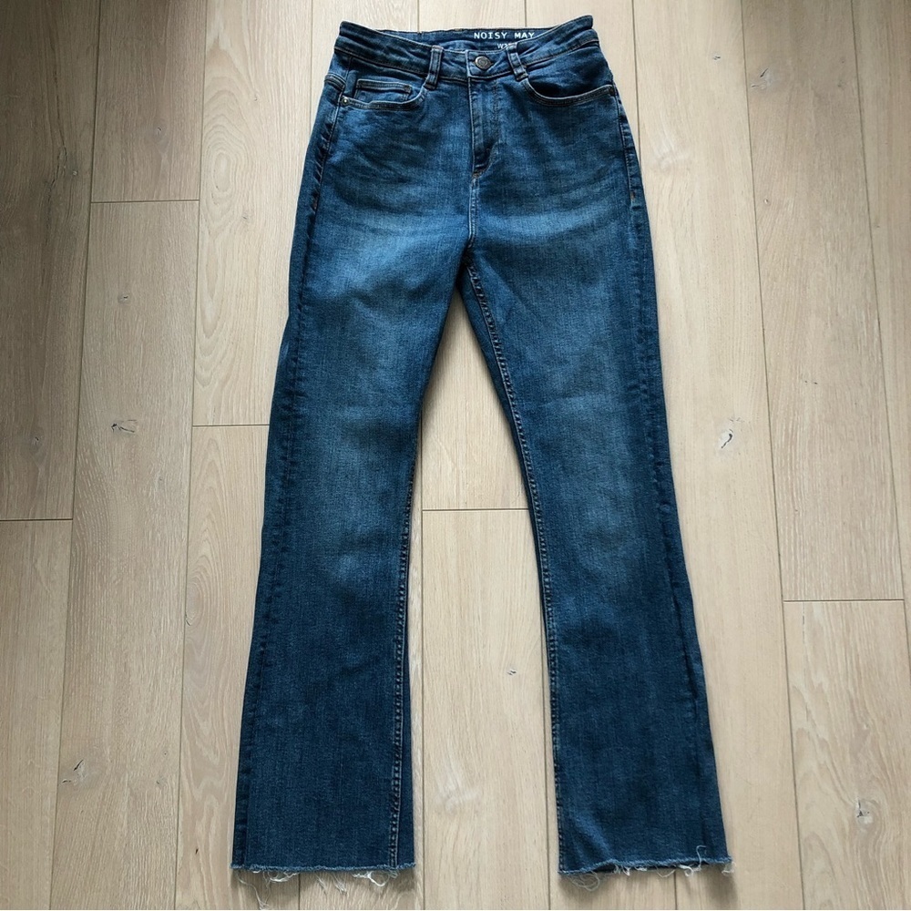 Noisy May High Rise Cropped Flare Jeans